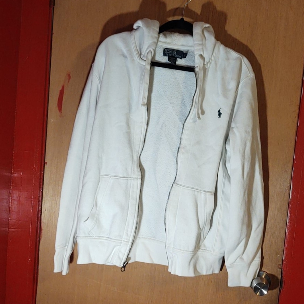White Polo by Ralph Lauren Zip-up Hoodie